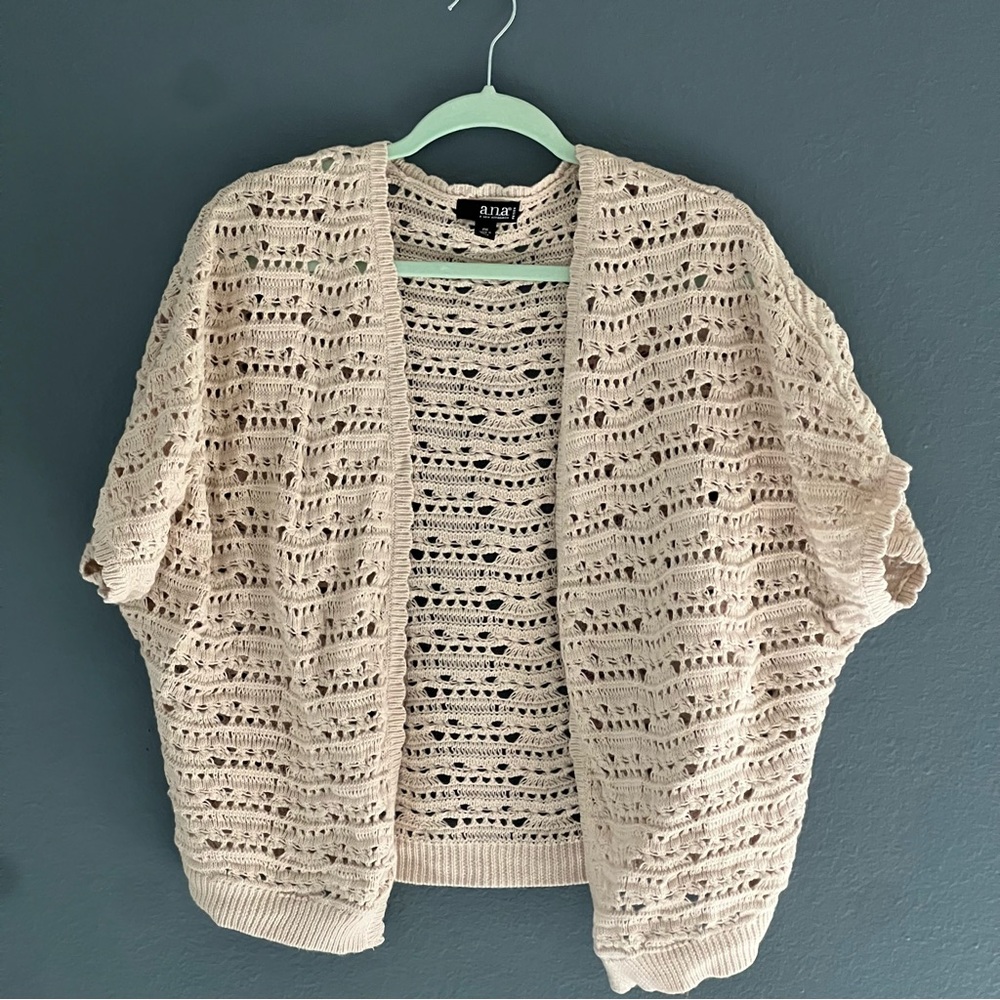 a.n.a Women's Cream Open-Knit Cardigan